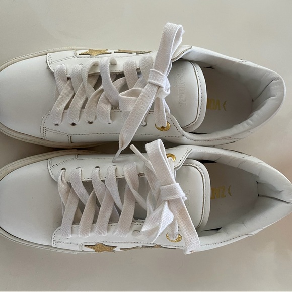 Zadig & Voltaire White Sneakers with Gold Stars - Picture 2 of 11